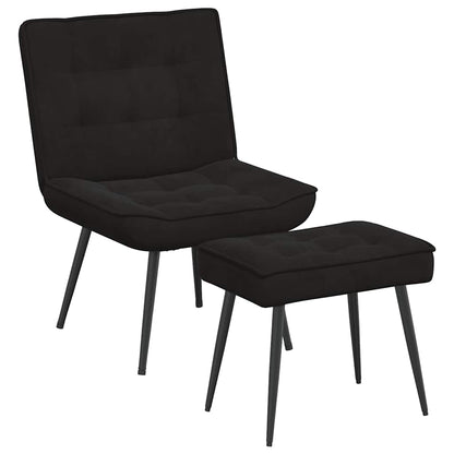 vidaXL Fauteuil relax avec repose-pieds velours noir