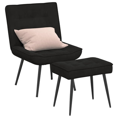 vidaXL Fauteuil relax avec repose-pieds velours noir