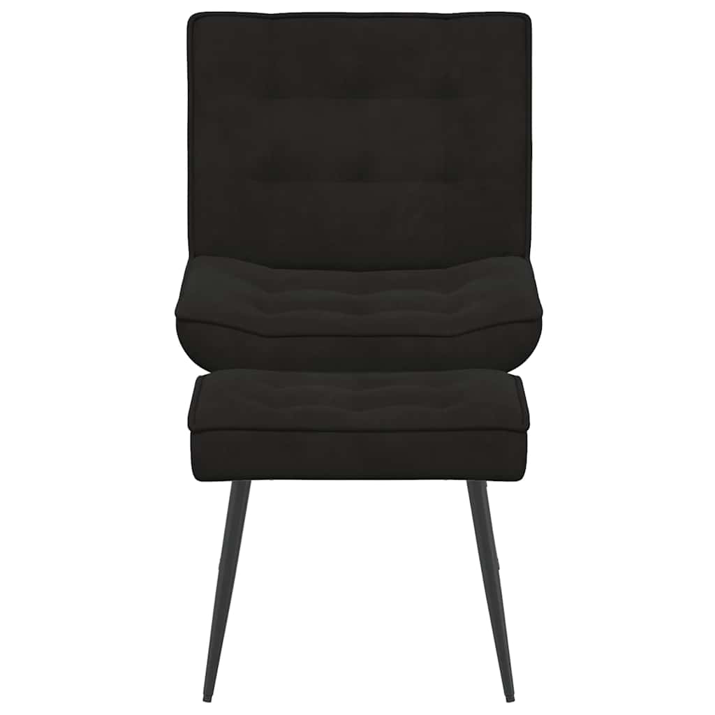 vidaXL Fauteuil relax avec repose-pieds velours noir