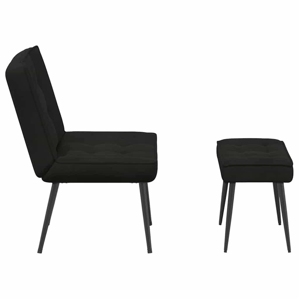 vidaXL Fauteuil relax avec repose-pieds velours noir