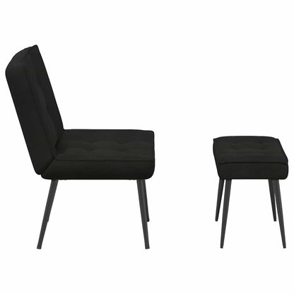 vidaXL Fauteuil relax avec repose-pieds velours noir