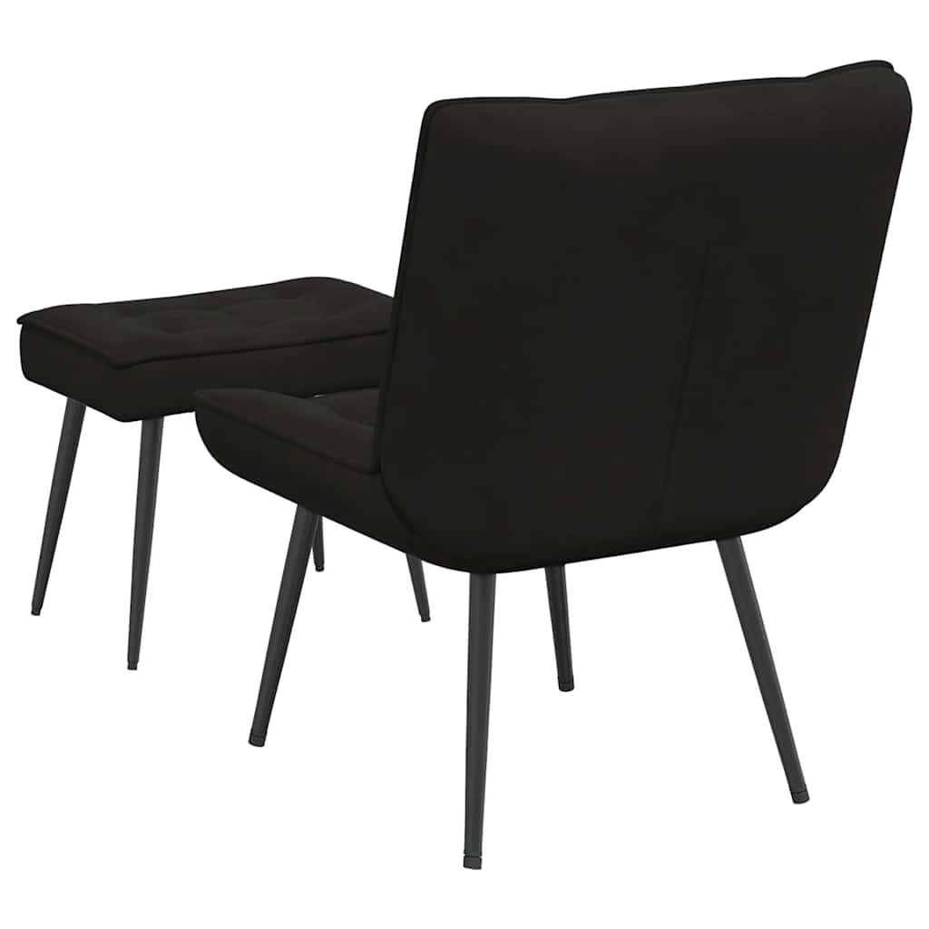 vidaXL Fauteuil relax avec repose-pieds velours noir