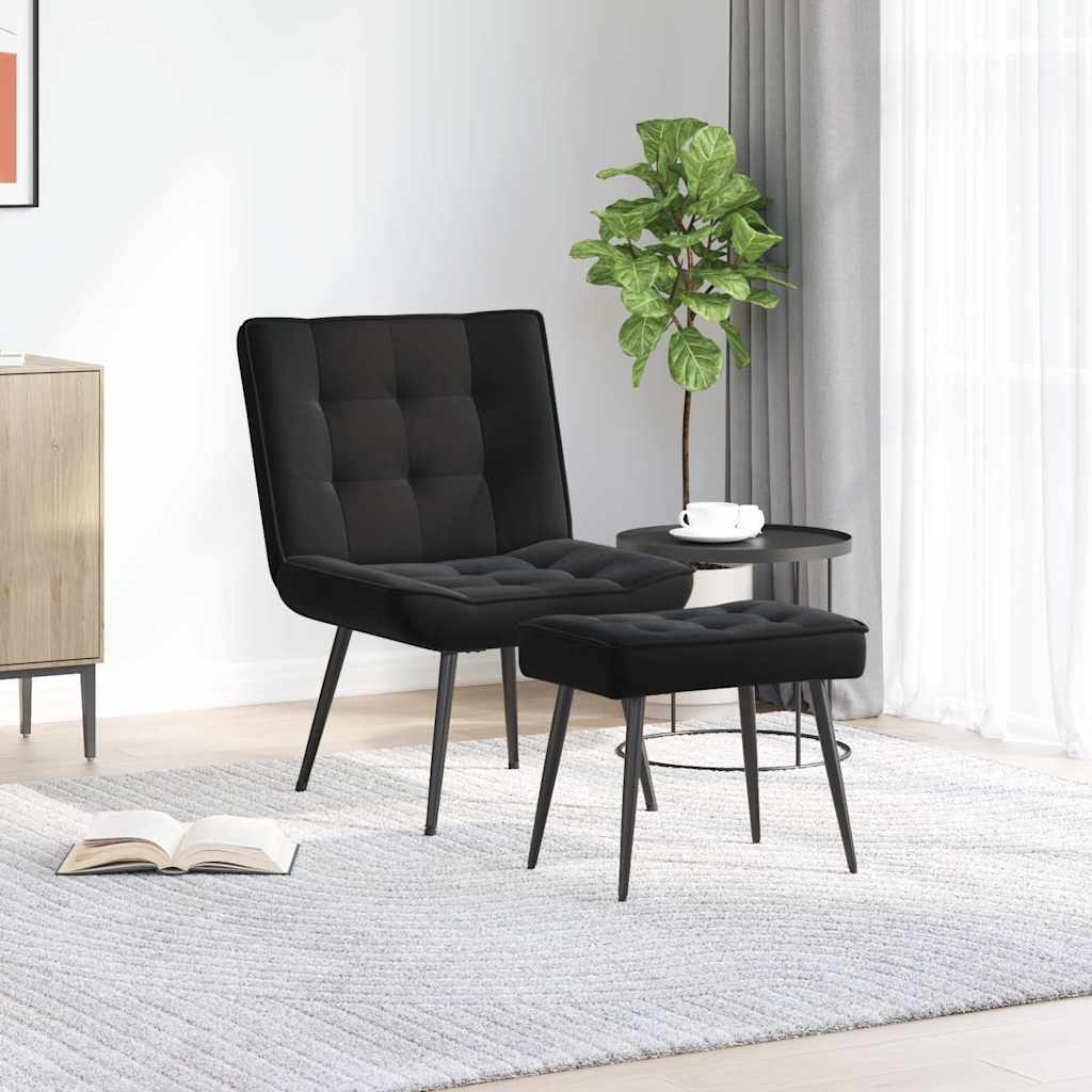 vidaXL Fauteuil relax avec repose-pieds velours noir