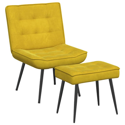 vidaXL Fauteuil relax avec repose-pieds velours jaune