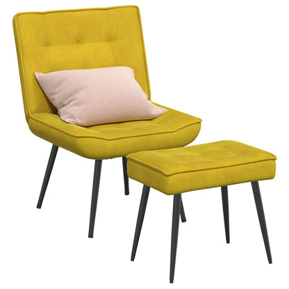 vidaXL Fauteuil relax avec repose-pieds velours jaune
