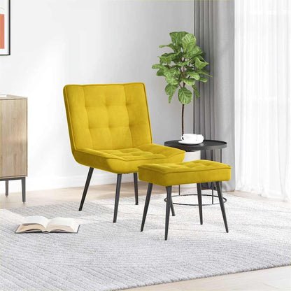 vidaXL Fauteuil relax avec repose-pieds velours jaune