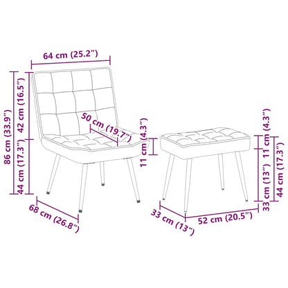 vidaXL Fauteuil de relaxation avec tabouret Marron Velours