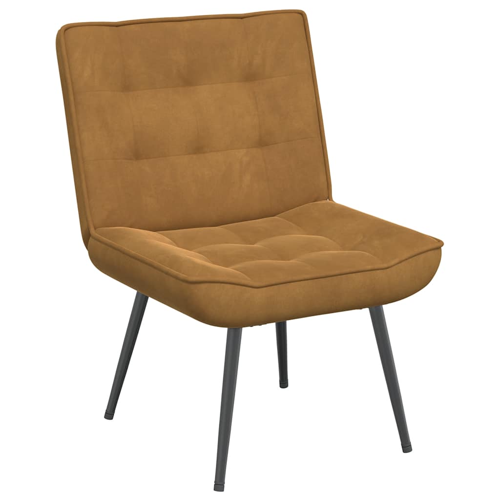 vidaXL Fauteuil de relaxation avec tabouret Marron Velours