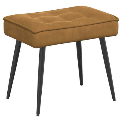 vidaXL Fauteuil de relaxation avec tabouret Marron Velours