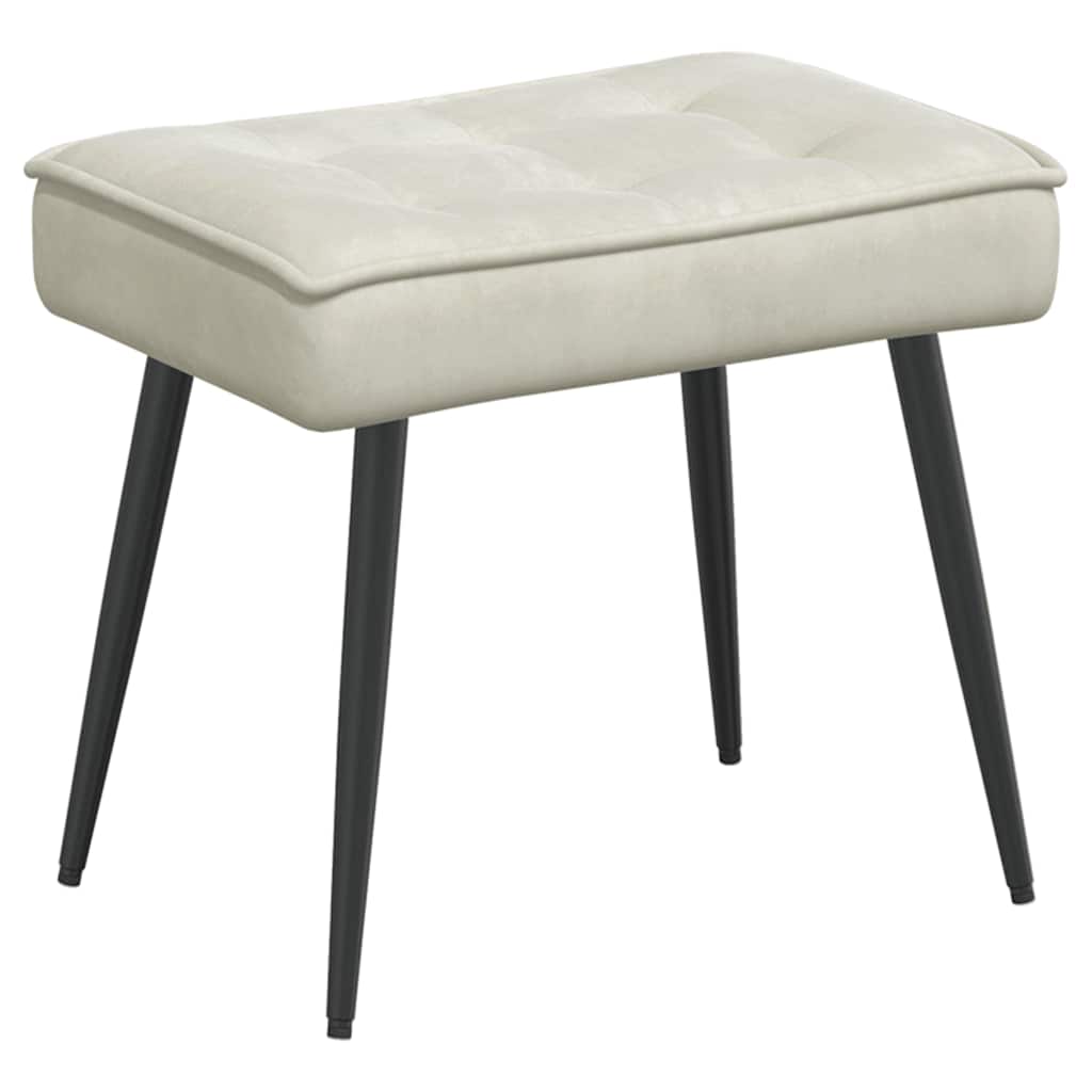 vidaXL Relaxsessel mit Hocker Creme Samt