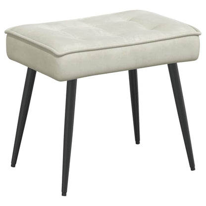 vidaXL Relaxsessel mit Hocker Creme Samt