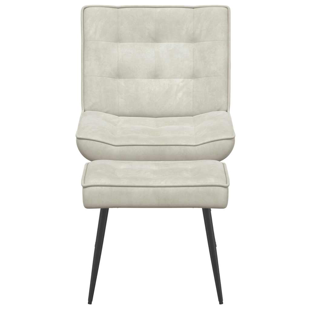vidaXL Relaxsessel mit Hocker Creme Samt