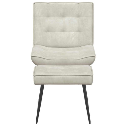 vidaXL Relaxsessel mit Hocker Creme Samt