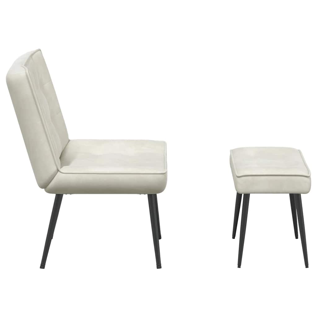 vidaXL Relaxsessel mit Hocker Creme Samt