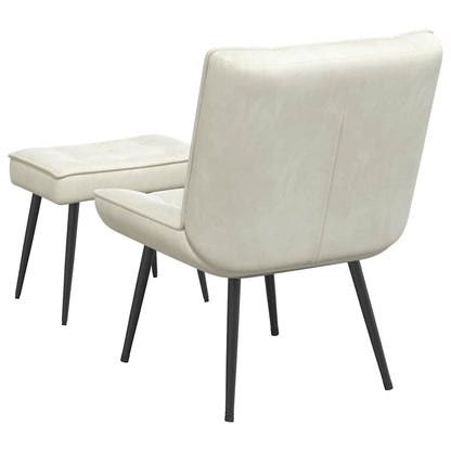 vidaXL Relaxsessel mit Hocker Creme Samt