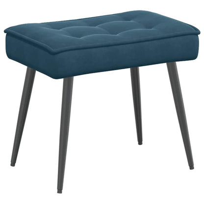 Relaxsessel mit Hocker Blau Samt