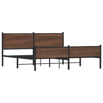 Metallbett ohne Matratze Braun Eichen-Optik 183x213 cm
