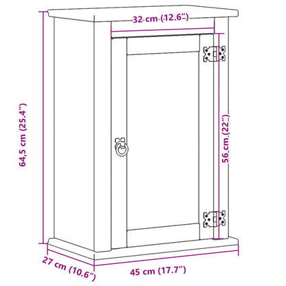 vidaXL Bad-Wandschrank Corona 45x27x64,5 cm Massivholz Kiefer