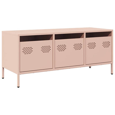 Meuble TV vidaXL rose 101,5x39x43,5 cm en acier laminé à froid