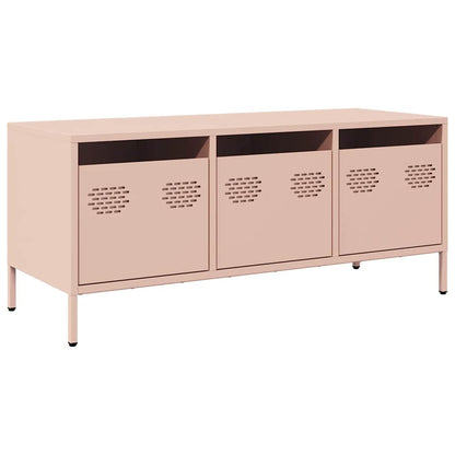 Meuble TV vidaXL rose 101,5x39x43,5 cm en acier laminé à froid