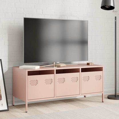 Meuble TV vidaXL rose 101,5x39x43,5 cm en acier laminé à froid