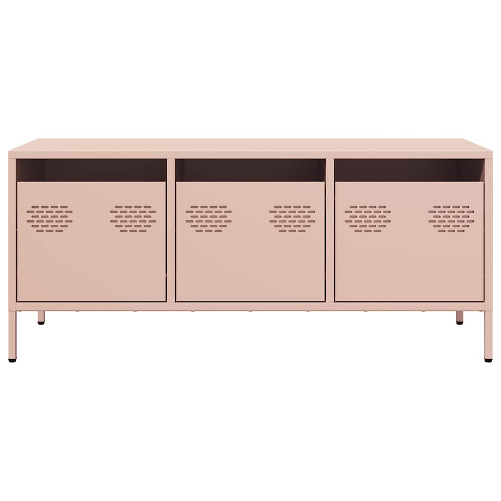 Meuble TV vidaXL rose 101,5x39x43,5 cm en acier laminé à froid