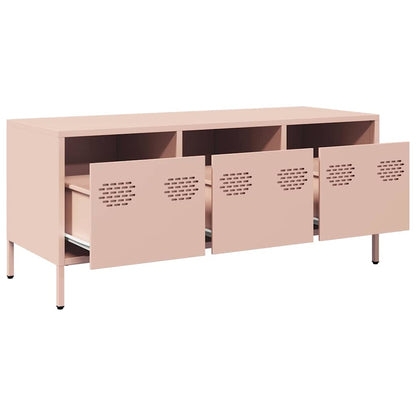 Meuble TV vidaXL rose 101,5x39x43,5 cm en acier laminé à froid