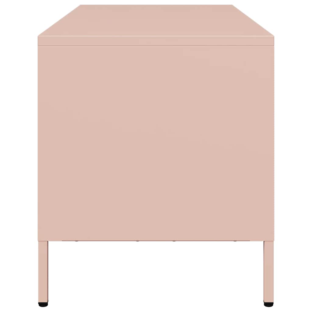 Meuble TV vidaXL rose 101,5x39x43,5 cm en acier laminé à froid