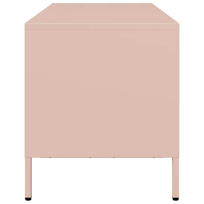 Meuble TV vidaXL rose 101,5x39x43,5 cm en acier laminé à froid
