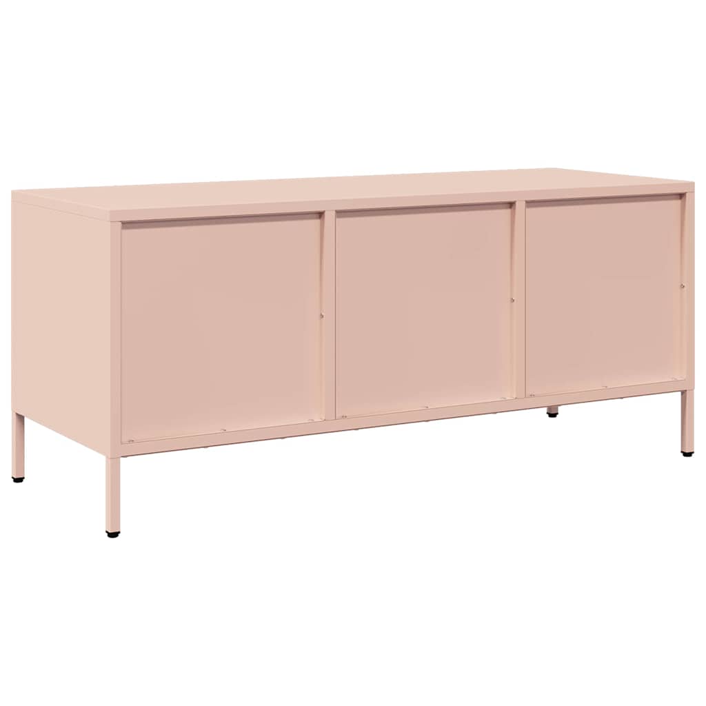 Meuble TV vidaXL rose 101,5x39x43,5 cm en acier laminé à froid
