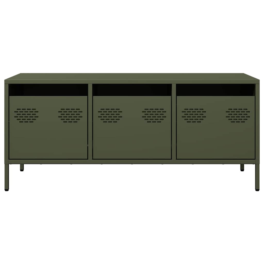 vidaXL TV-Schrank Olivgrün 101,5x39x43,5 cm Kaltgewalzter Stahl