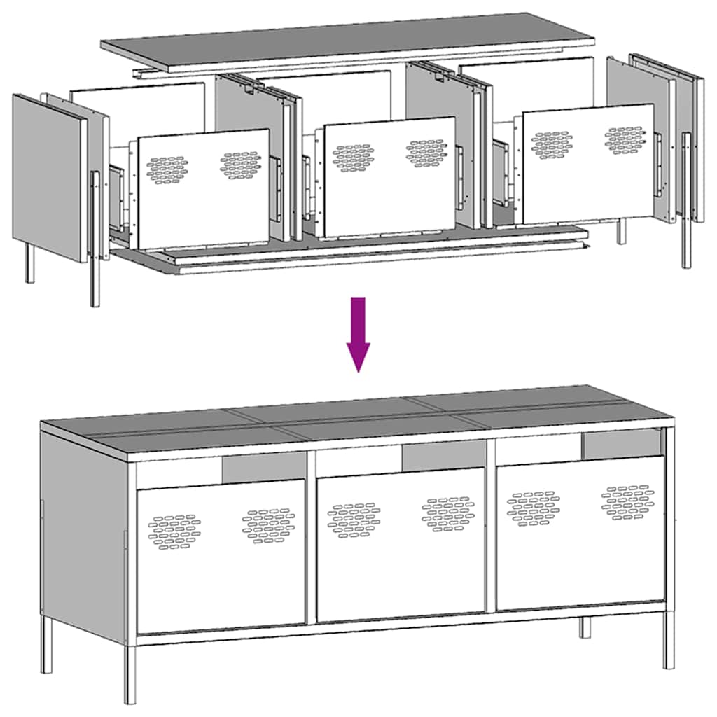 vidaXL TV-Schrank Olivgrün 101,5x39x43,5 cm Kaltgewalzter Stahl