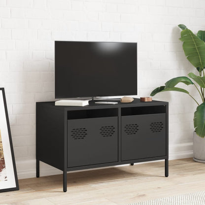 vidaXL TV-Schrank Schwarz 68x39x43,5 cm Kaltgewalzter Stahl