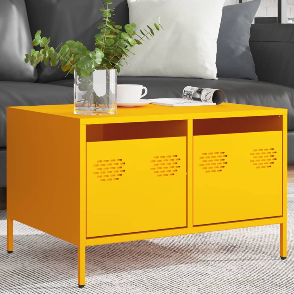 vidaXL TV-Schrank Senfgelb 68x50x43,5 cm Kaltgewalzter Stahl