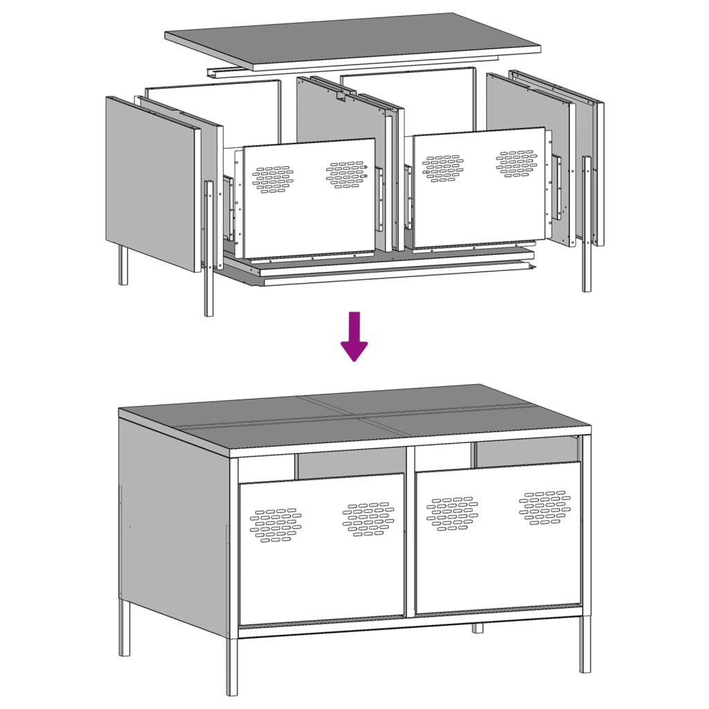 vidaXL TV-Schrank Senfgelb 68x50x43,5 cm Kaltgewalzter Stahl