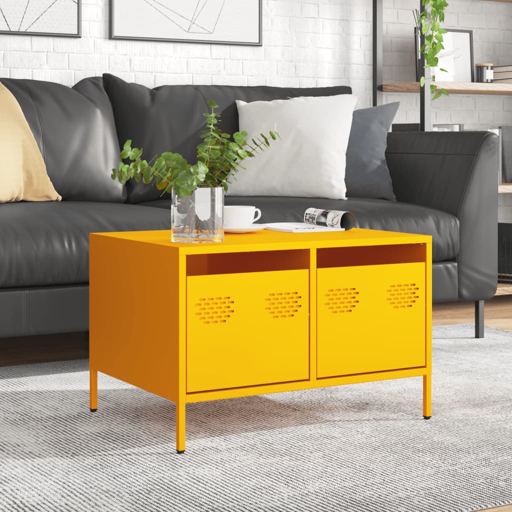 vidaXL TV-Schrank Senfgelb 68x50x43,5 cm Kaltgewalzter Stahl