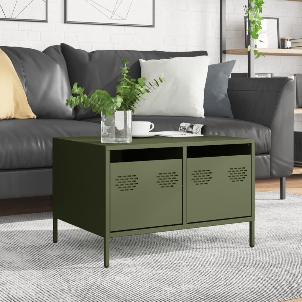 vidaXL TV-Schrank Olivgrün 68x50x43,5 cm Kaltgewalzter Stahl