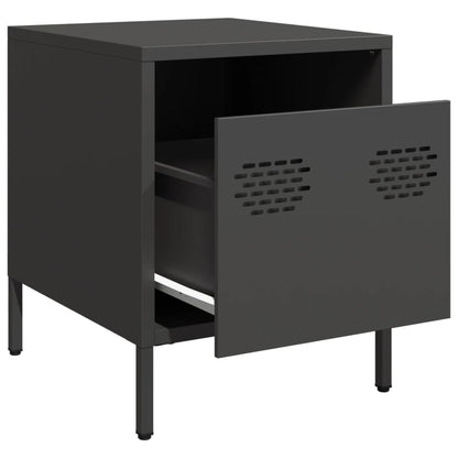 vidaXL Nachttische 2 Stk. Schwarz 35x39x43,5 cm Stahl