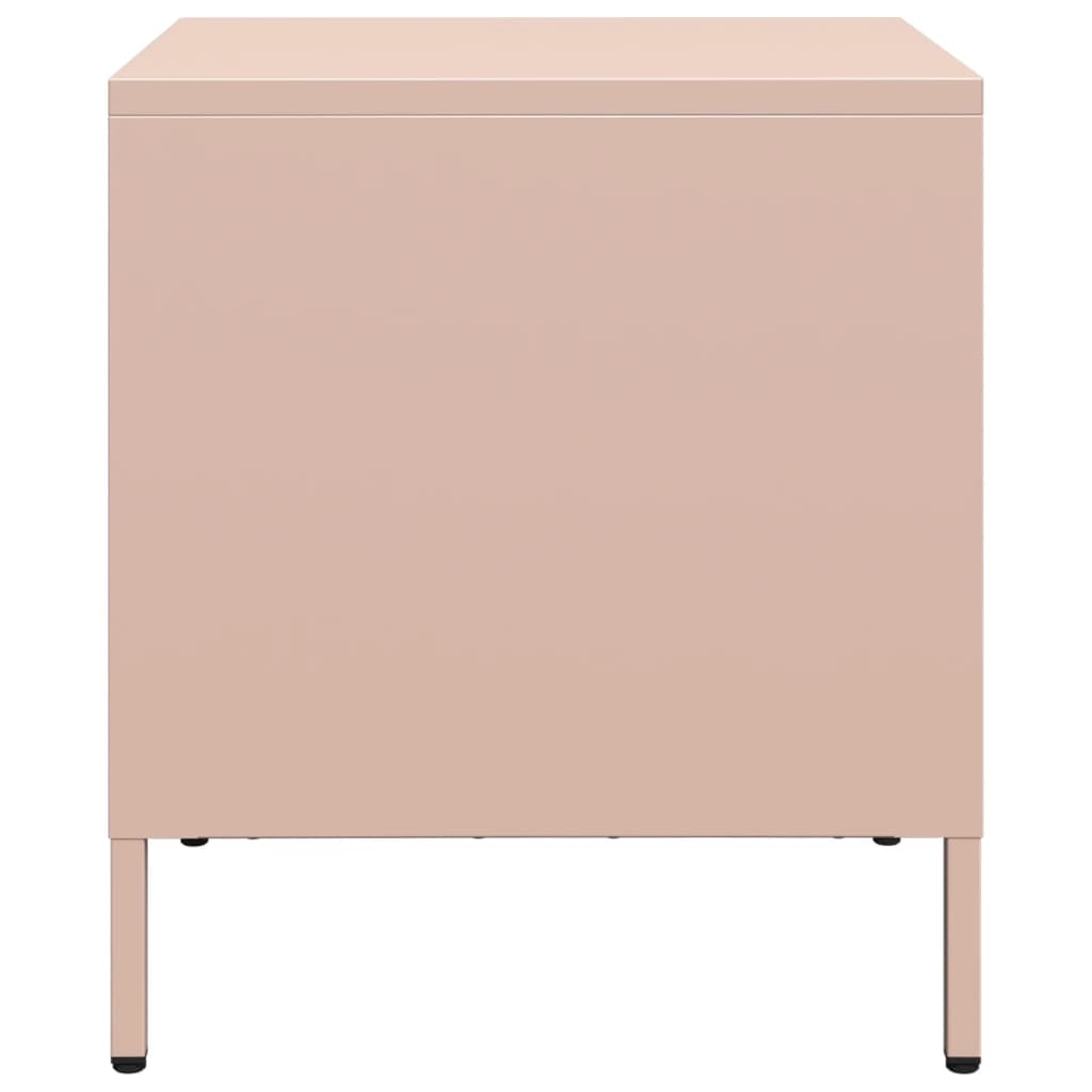 vidaXL Nachttisch Rosa 35x39x43,5 cm Stahl