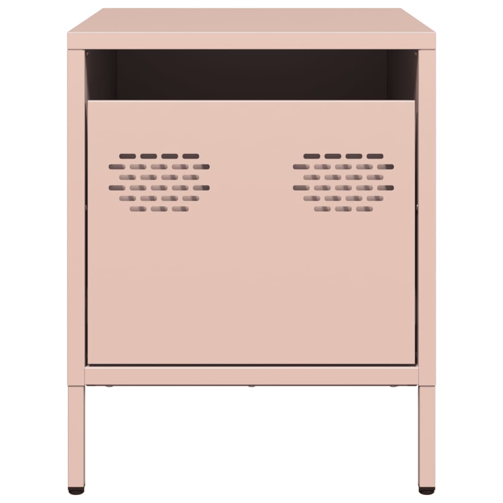 vidaXL Nachttische 2 Stk. Rosa 35x39x43,5 cm Stahl