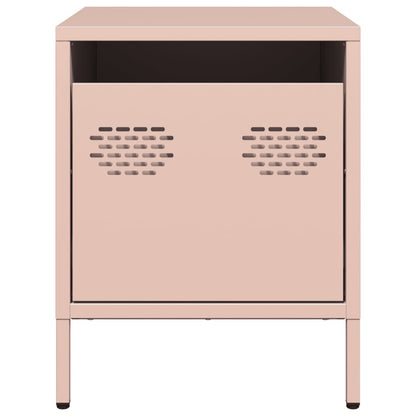 vidaXL Nachttische 2 Stk. Rosa 35x39x43,5 cm Stahl