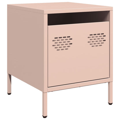 vidaXL Nachttische 2 Stk. Rosa 35x39x43,5 cm Stahl