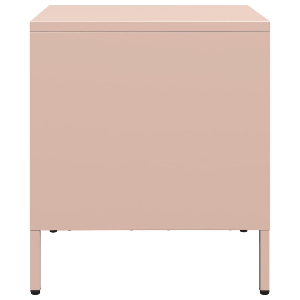 vidaXL Nachttische 2 Stk. Rosa 35x39x43,5 cm Stahl