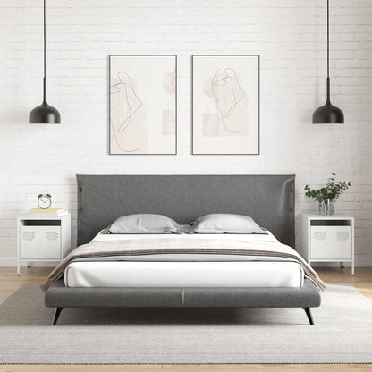 vidaXL Nachttische 2 Stk. Weiß 35x39x43,5 cm Stahl