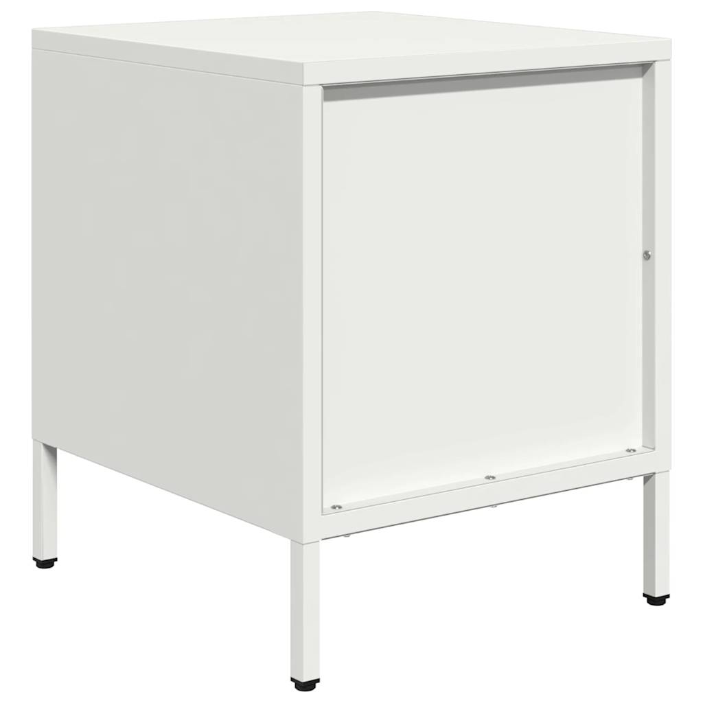 vidaXL Nachttische 2 Stk. Weiß 35x39x43,5 cm Stahl