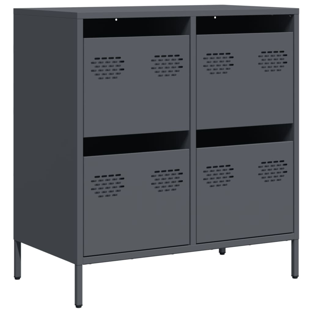 vidaXL Sideboard Anthrazit 68x39x73,5 cm Kaltgewalzter Stahl