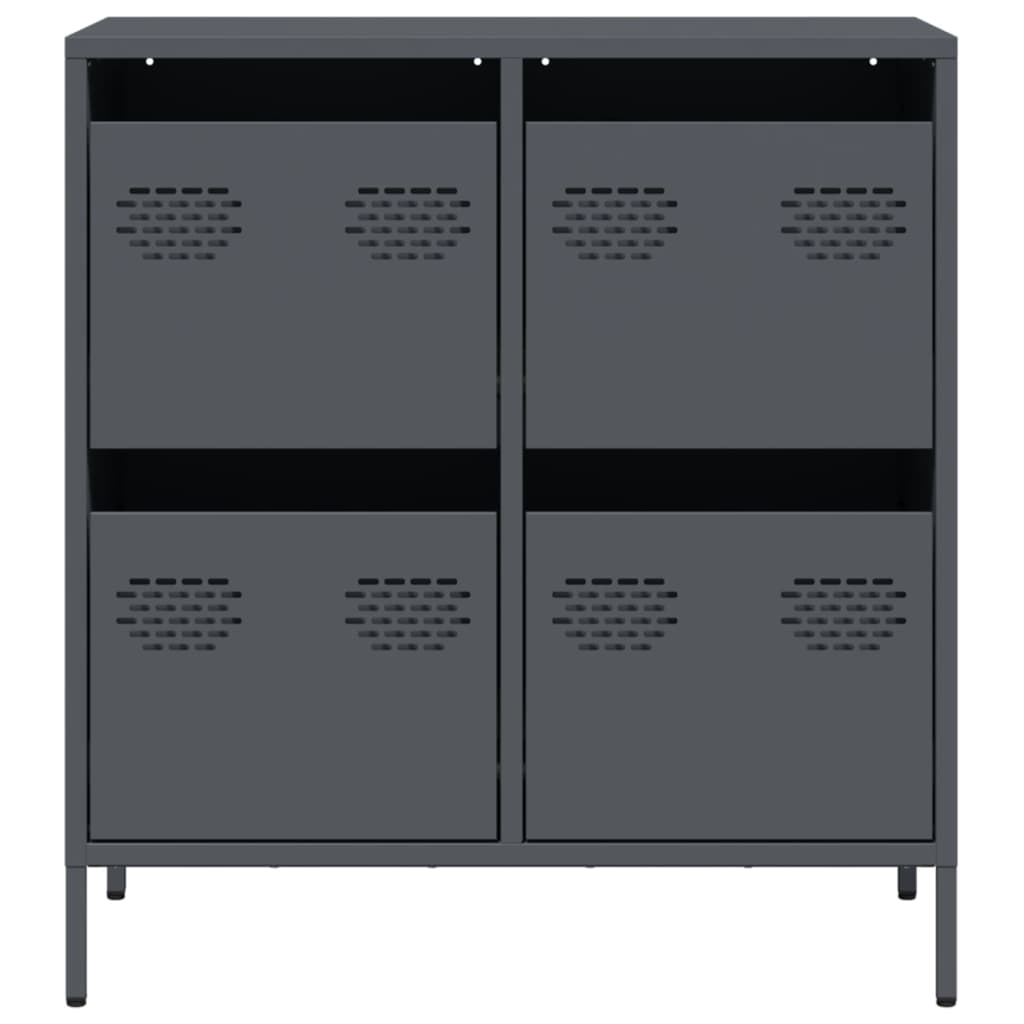 vidaXL Sideboard Anthrazit 68x39x73,5 cm Kaltgewalzter Stahl