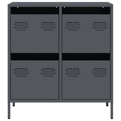 vidaXL Sideboard Anthrazit 68x39x73,5 cm Kaltgewalzter Stahl