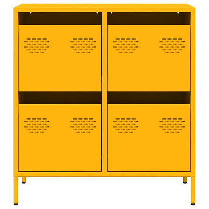Sideboard Senfgelb 68x39x73,5 cm Kaltgewalzter Stahl