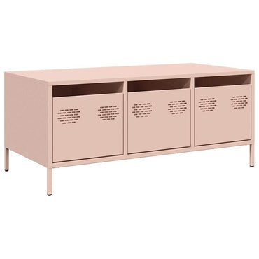 vidaXL Table basse rose 101,5x50x43,5 cm Acier laminé à froid